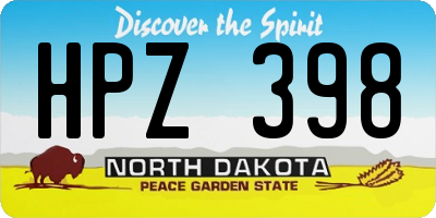 ND license plate HPZ398
