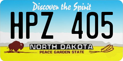ND license plate HPZ405