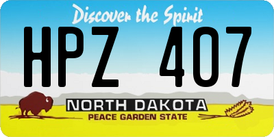 ND license plate HPZ407