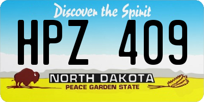 ND license plate HPZ409