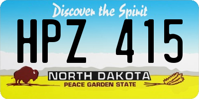 ND license plate HPZ415