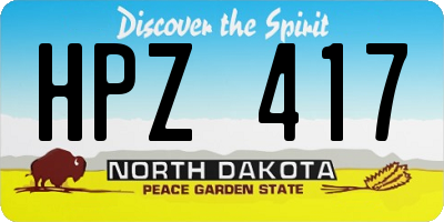 ND license plate HPZ417