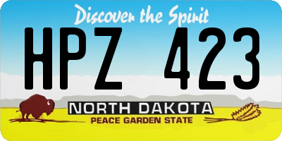 ND license plate HPZ423