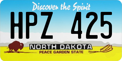 ND license plate HPZ425