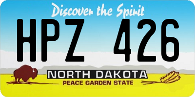 ND license plate HPZ426
