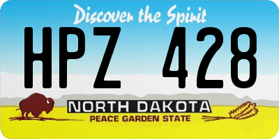 ND license plate HPZ428