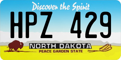 ND license plate HPZ429