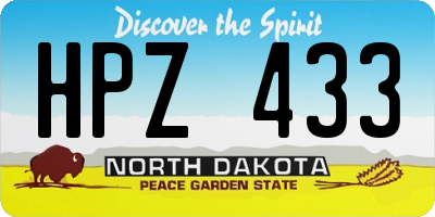 ND license plate HPZ433