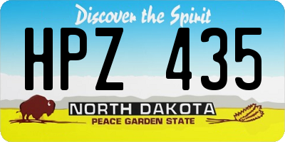 ND license plate HPZ435
