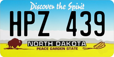 ND license plate HPZ439