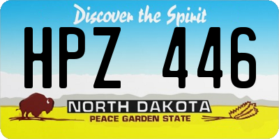 ND license plate HPZ446
