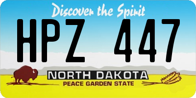 ND license plate HPZ447