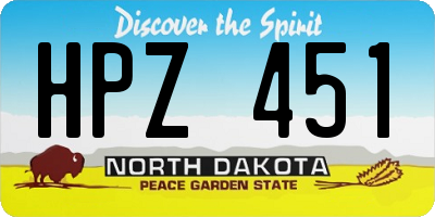 ND license plate HPZ451
