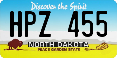 ND license plate HPZ455