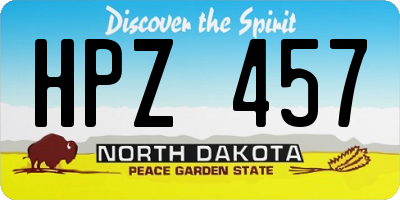 ND license plate HPZ457