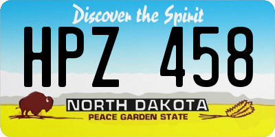 ND license plate HPZ458