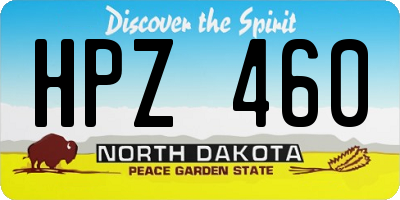 ND license plate HPZ460