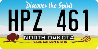 ND license plate HPZ461