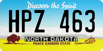 ND license plate HPZ463