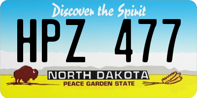 ND license plate HPZ477