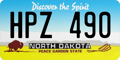 ND license plate HPZ490