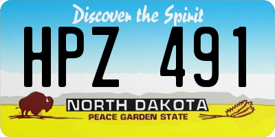 ND license plate HPZ491