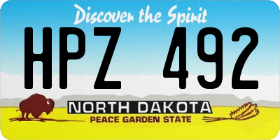 ND license plate HPZ492