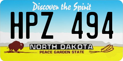 ND license plate HPZ494