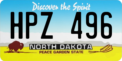 ND license plate HPZ496