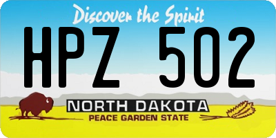 ND license plate HPZ502