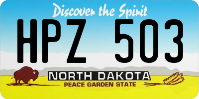 ND license plate HPZ503