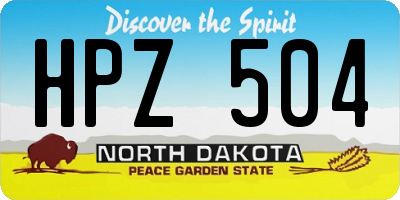 ND license plate HPZ504