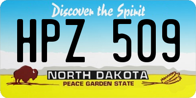 ND license plate HPZ509