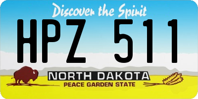 ND license plate HPZ511