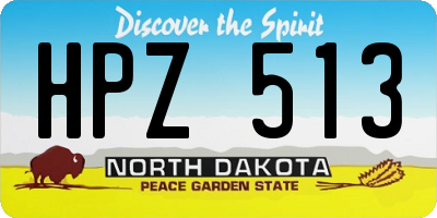 ND license plate HPZ513