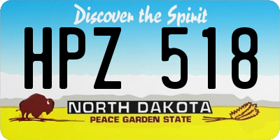 ND license plate HPZ518