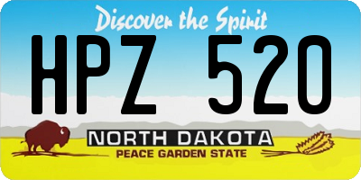 ND license plate HPZ520