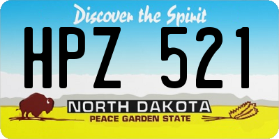 ND license plate HPZ521