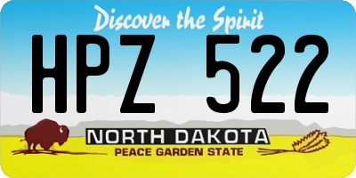 ND license plate HPZ522