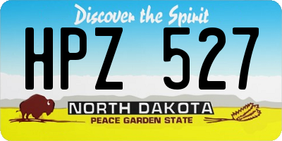ND license plate HPZ527