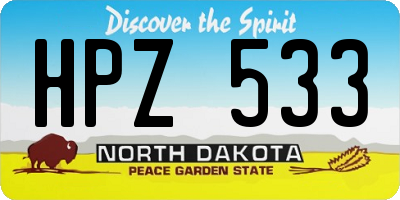 ND license plate HPZ533