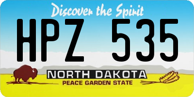 ND license plate HPZ535