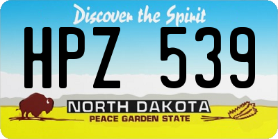ND license plate HPZ539