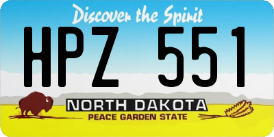 ND license plate HPZ551