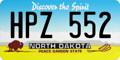 ND license plate HPZ552