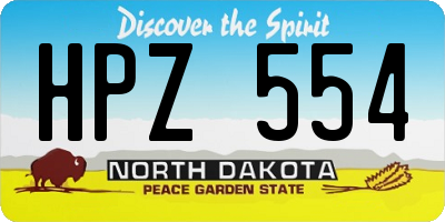ND license plate HPZ554
