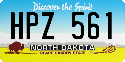 ND license plate HPZ561
