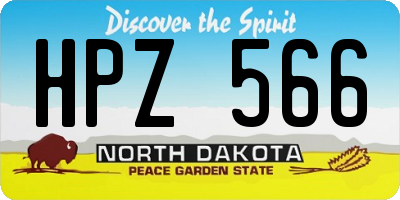 ND license plate HPZ566