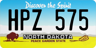 ND license plate HPZ575