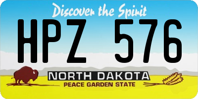 ND license plate HPZ576